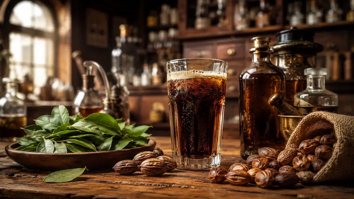 Ποτήρι Cola πάνω σε πάγκο