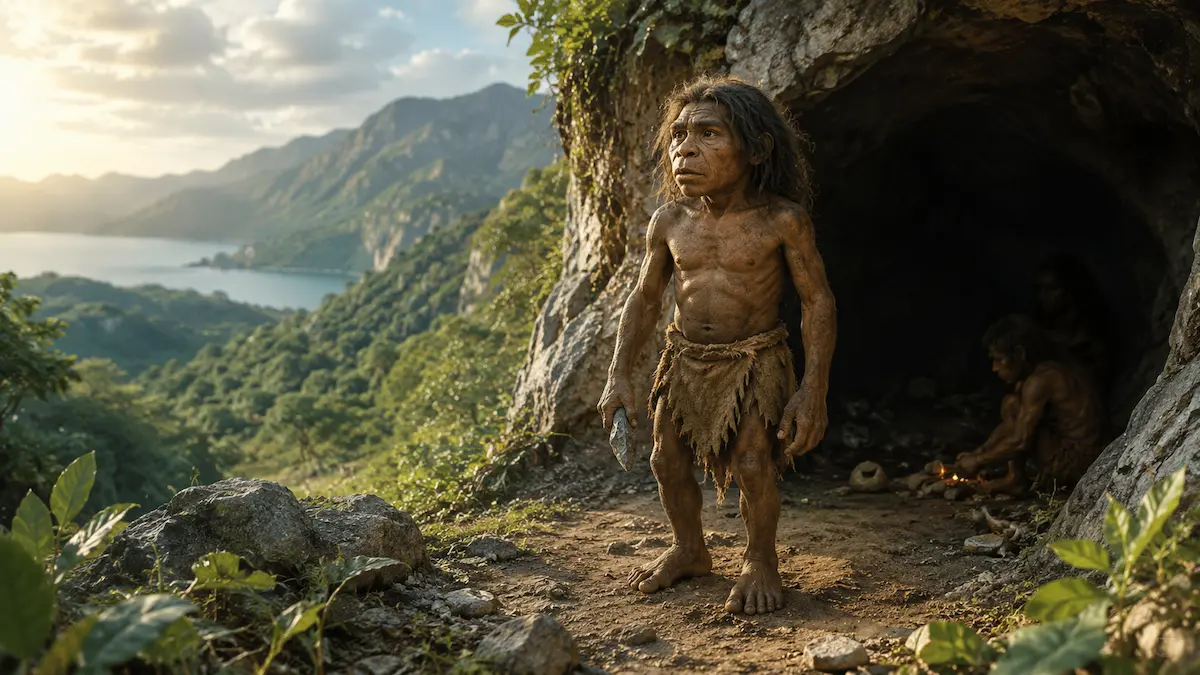 Αναπαράσταση του Homo floresiensis, του μικρόσωμου ανθρώπινου είδους που έζησε στο νησί Φλόρες της Ινδονησίας